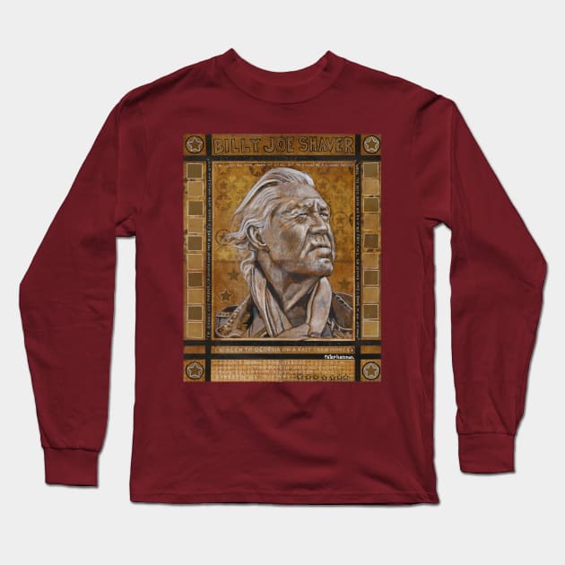 Billy Joe Shaver Long Sleeve T-Shirt by Raybomusic01